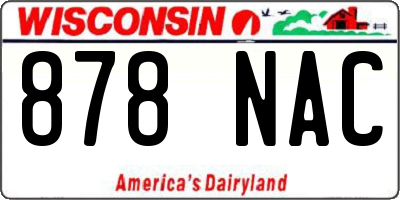 WI license plate 878NAC