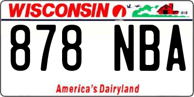 WI license plate 878NBA