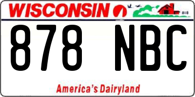 WI license plate 878NBC