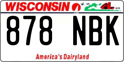 WI license plate 878NBK