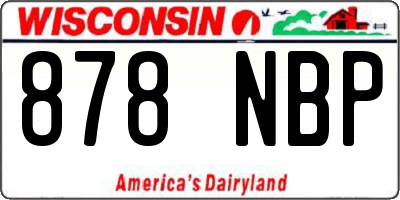 WI license plate 878NBP