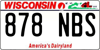 WI license plate 878NBS