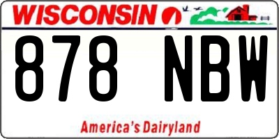 WI license plate 878NBW