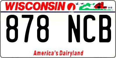 WI license plate 878NCB