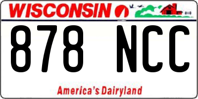 WI license plate 878NCC