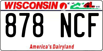 WI license plate 878NCF
