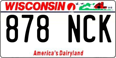 WI license plate 878NCK