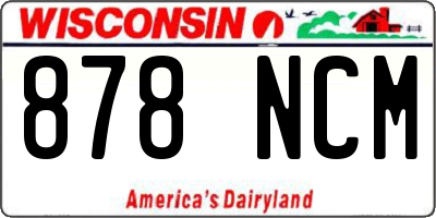 WI license plate 878NCM