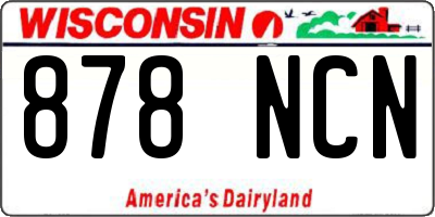 WI license plate 878NCN
