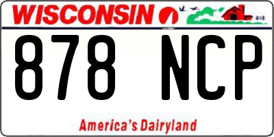 WI license plate 878NCP