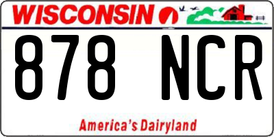 WI license plate 878NCR