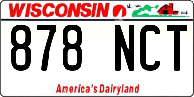 WI license plate 878NCT