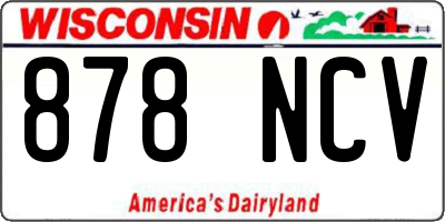 WI license plate 878NCV