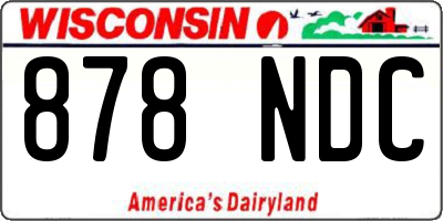 WI license plate 878NDC