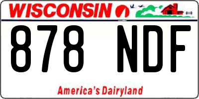 WI license plate 878NDF
