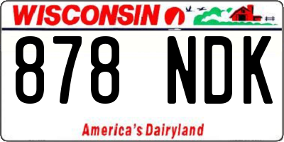 WI license plate 878NDK