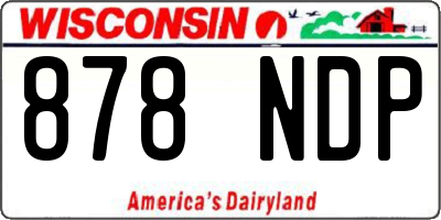 WI license plate 878NDP
