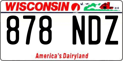 WI license plate 878NDZ