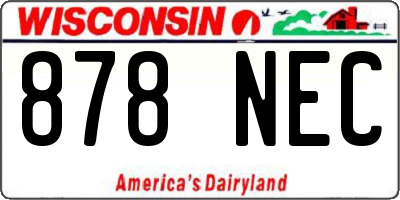 WI license plate 878NEC