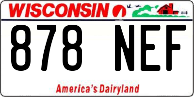 WI license plate 878NEF