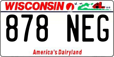 WI license plate 878NEG