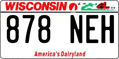 WI license plate 878NEH