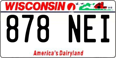 WI license plate 878NEI