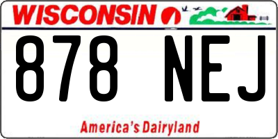 WI license plate 878NEJ