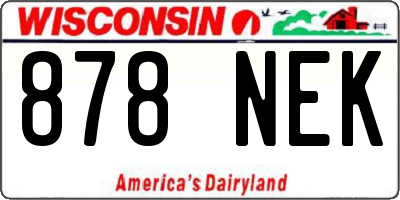 WI license plate 878NEK