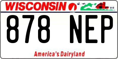 WI license plate 878NEP