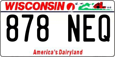 WI license plate 878NEQ