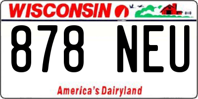 WI license plate 878NEU