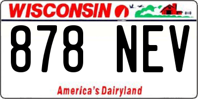 WI license plate 878NEV