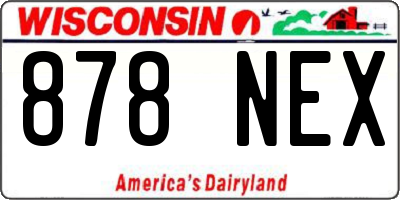 WI license plate 878NEX