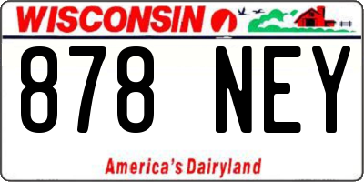 WI license plate 878NEY
