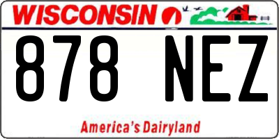 WI license plate 878NEZ