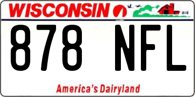 WI license plate 878NFL