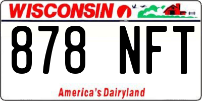 WI license plate 878NFT