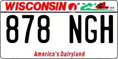 WI license plate 878NGH
