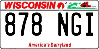 WI license plate 878NGI