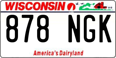 WI license plate 878NGK