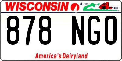 WI license plate 878NGO