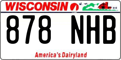 WI license plate 878NHB