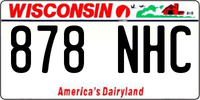 WI license plate 878NHC