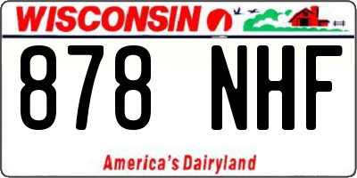 WI license plate 878NHF
