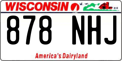 WI license plate 878NHJ