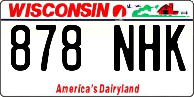 WI license plate 878NHK