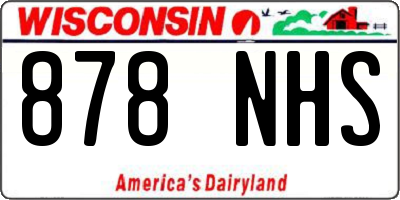 WI license plate 878NHS