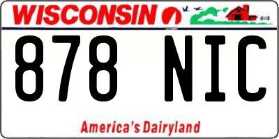 WI license plate 878NIC