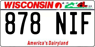WI license plate 878NIF